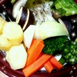 タジン鍋で温野菜♪塩麹バーニャソース！！